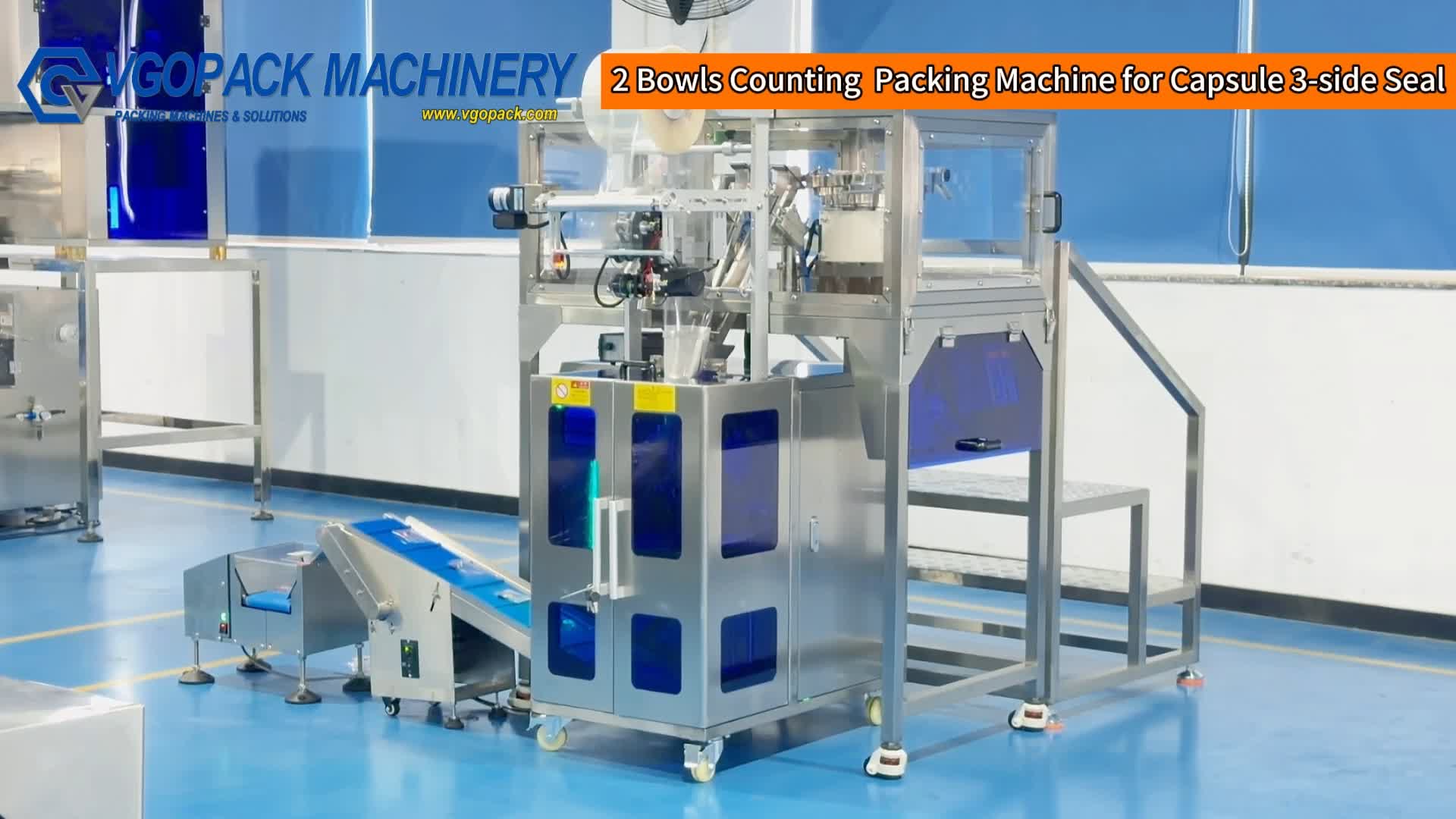 2 Bowl Counting Packing Machine for Capsule Daily Supplement 3-side Seal Bag
