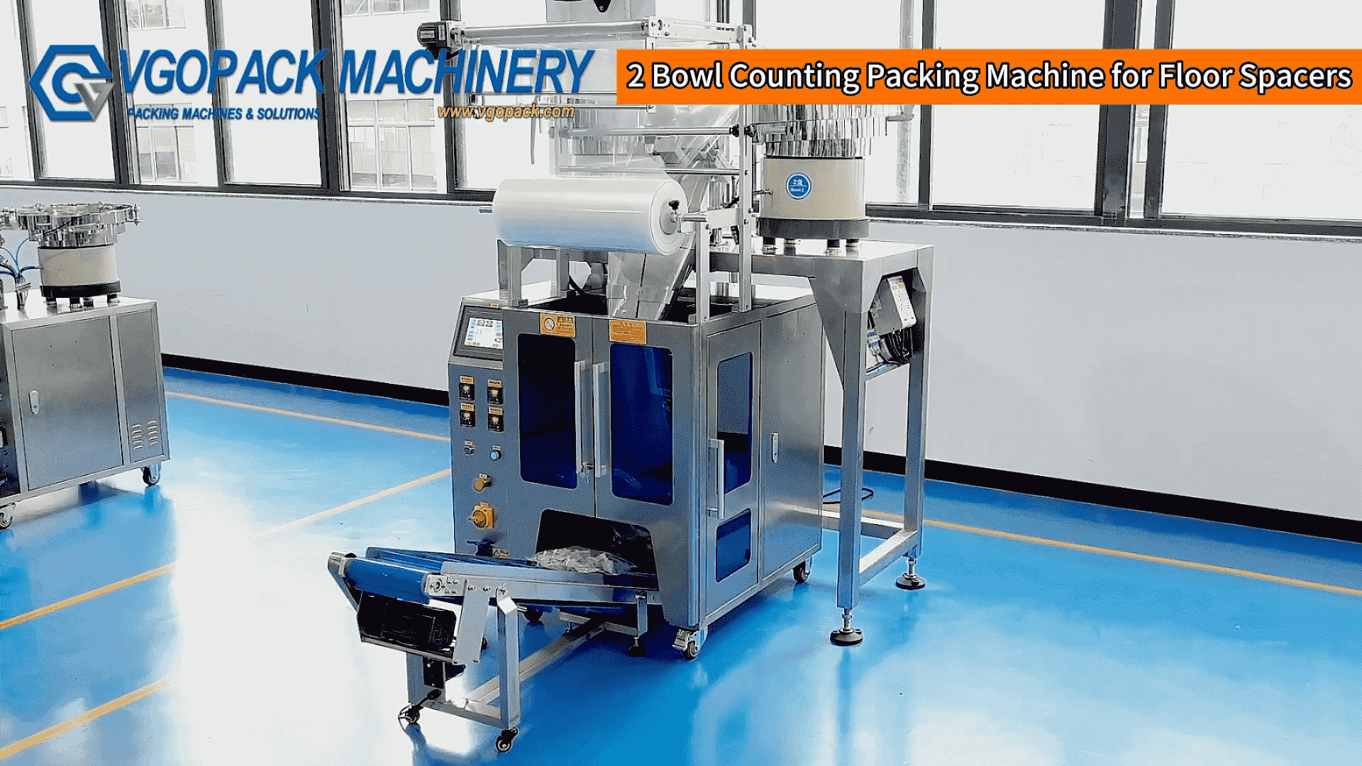 2 Bowl Plastic Floor Spacer Packing Machine | Automatic Counting & Packing