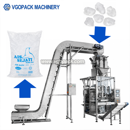 2 Heads Auger Weigher Weighing Packing Machine for Ice