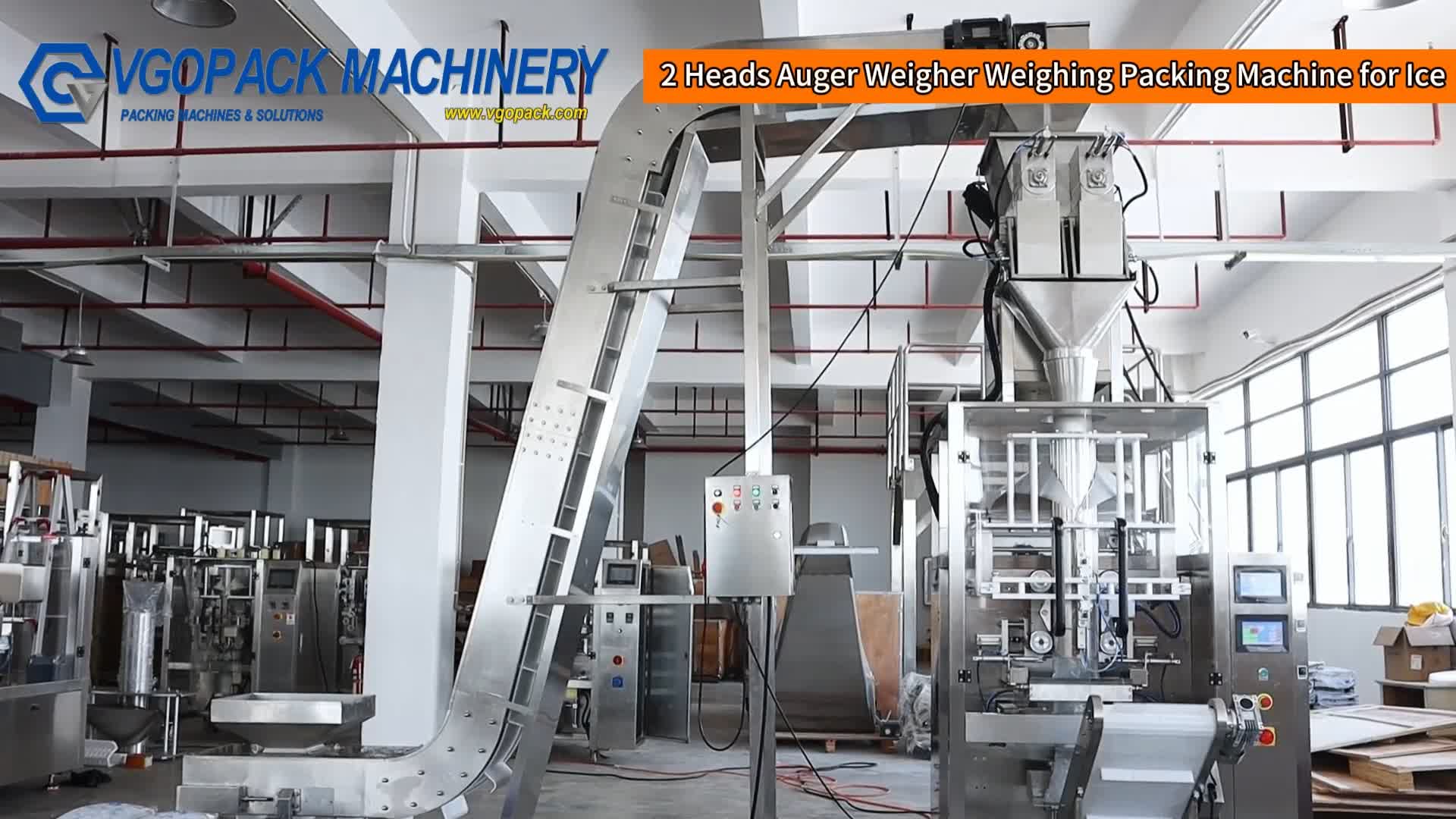 2 Heads Auger Weigher Weighing Packing Machine for Ice