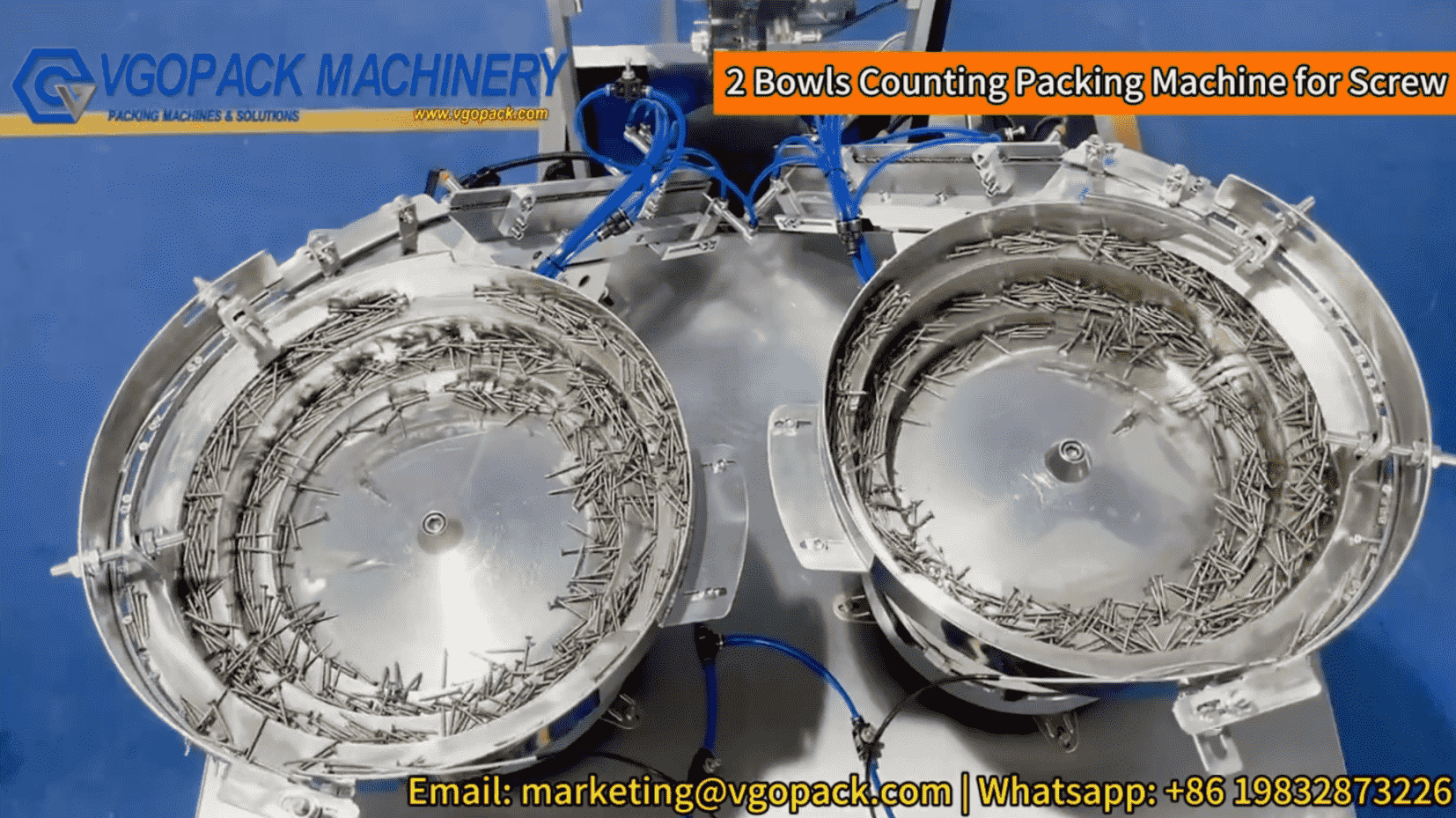 2 Positioning Vibratory Bowls Counting Packing Machine for Screw