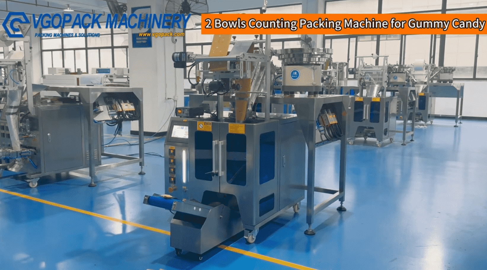 2 Vibration Bowls Counting Packing Machine for Gummy Candy