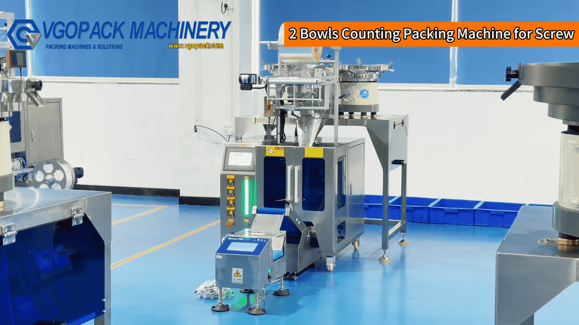 2 Vibration Bowls Counting Packing Machine for Hardware Screw