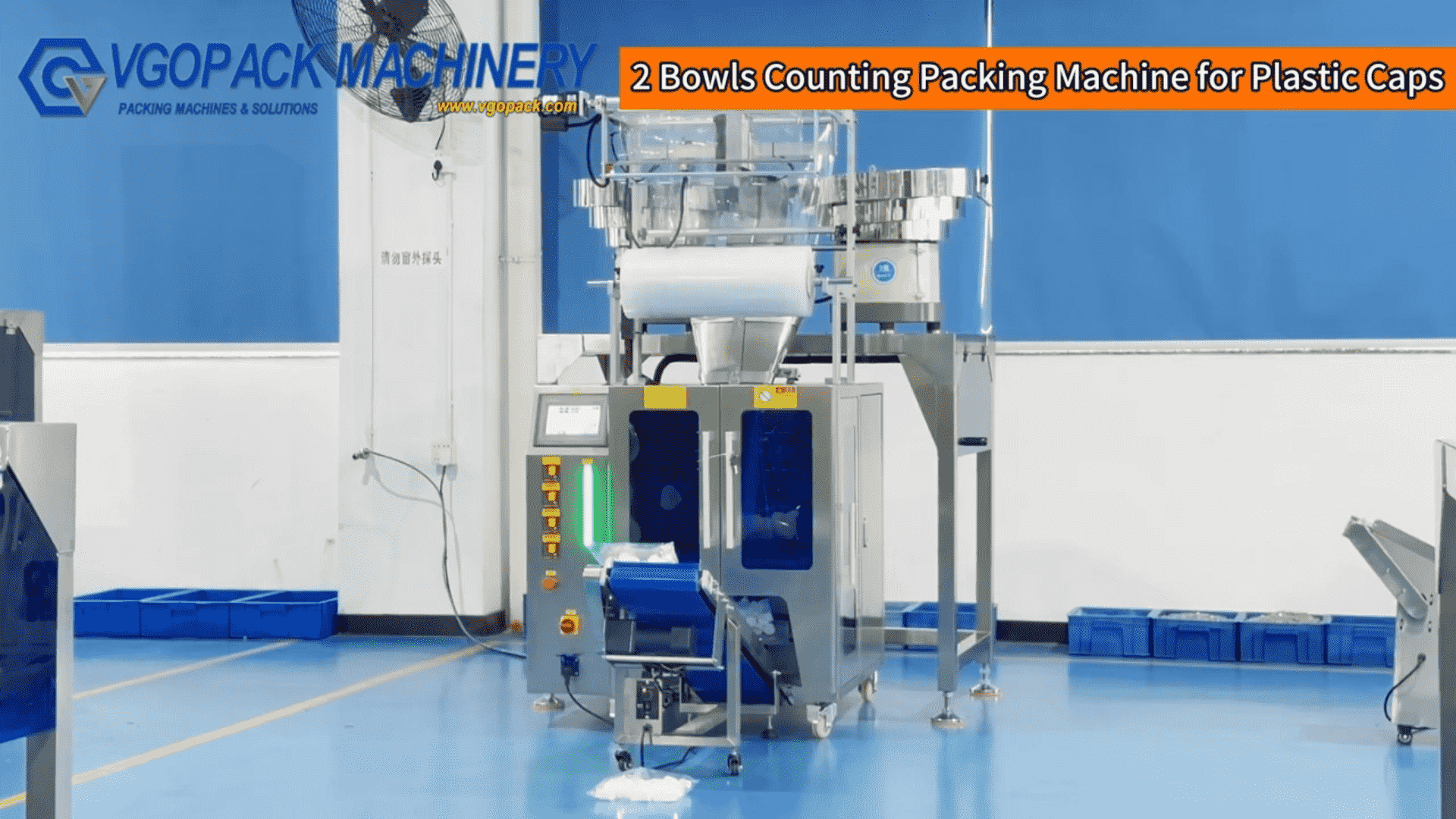2 Vibration Bowls Counting Packing Machine for Plastic Caps