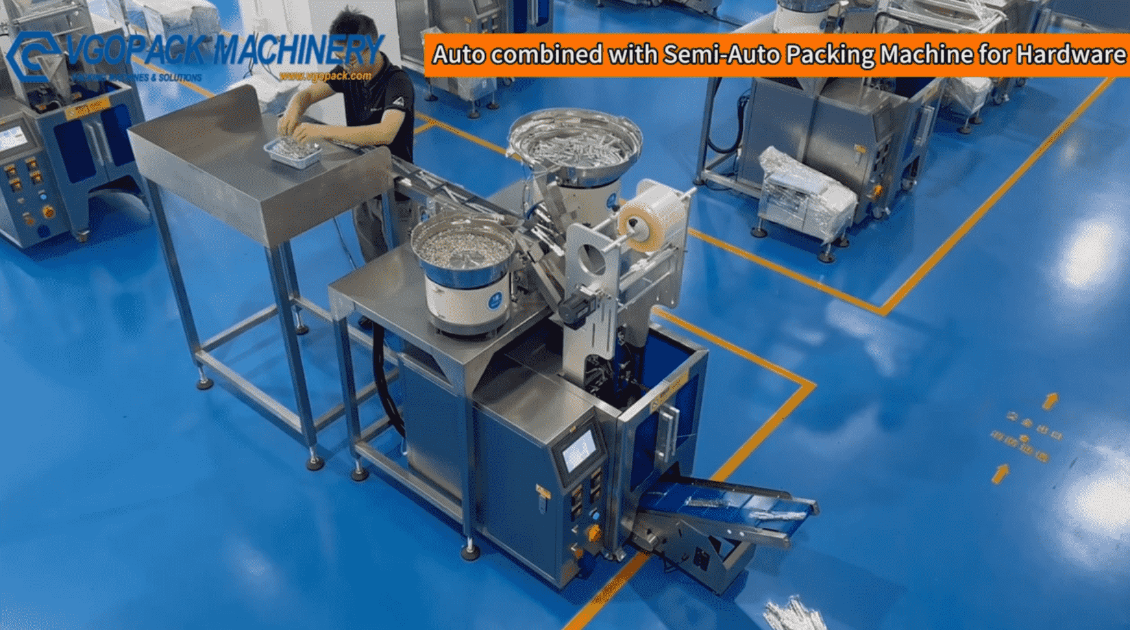 2 Vibration Bowls Counting Packing Machine with Manual Feeding Belt