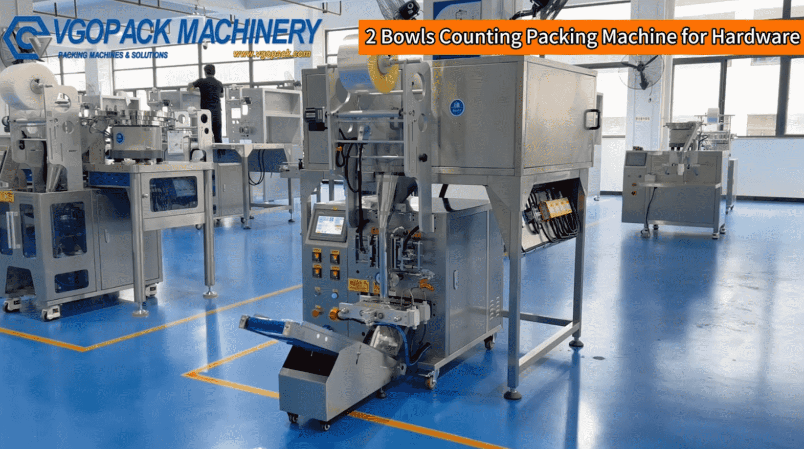 2 Vibration Bowls Counting Packing Machine with Noise Cover for Hardware