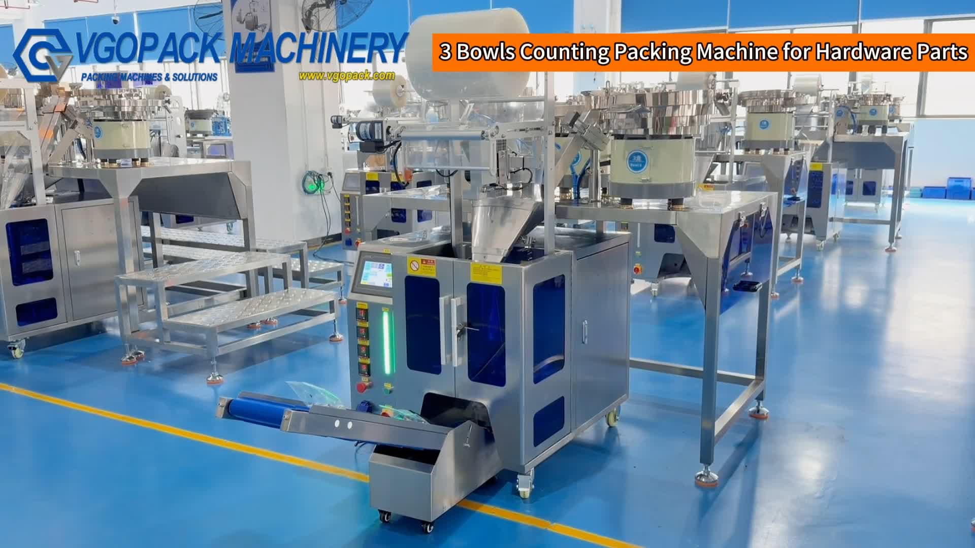 3 Bowls Counting Packing Machine for Hardware Screw & Cable clip