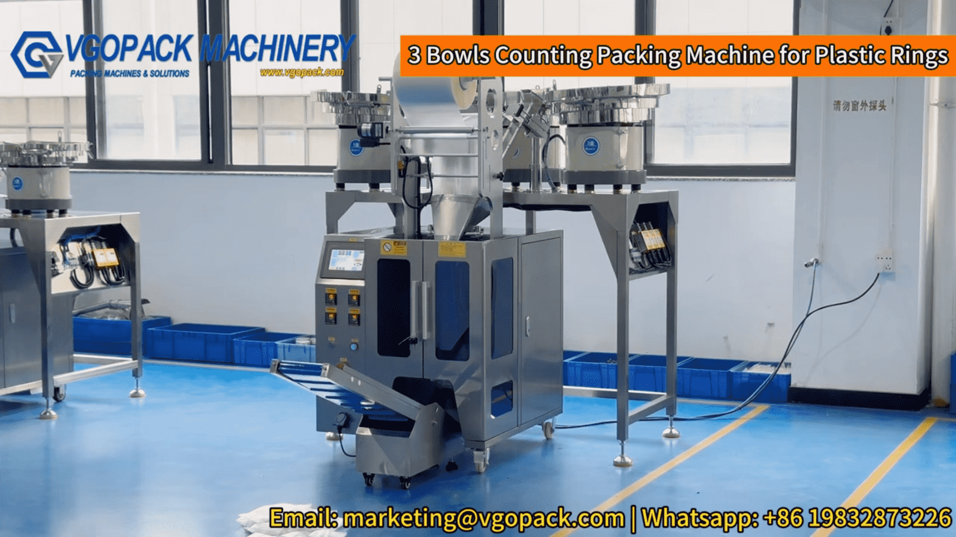 3 Bowls Counting Packing Machine for Plastic Ring