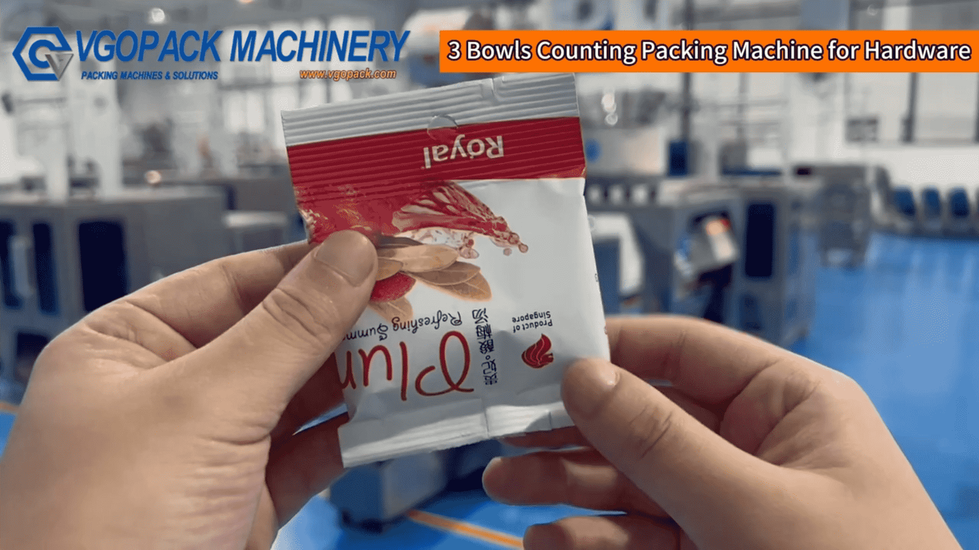 3 Vibration Bowls Counting Packing Machine for Hardware Pillow Bag With Euro Hole