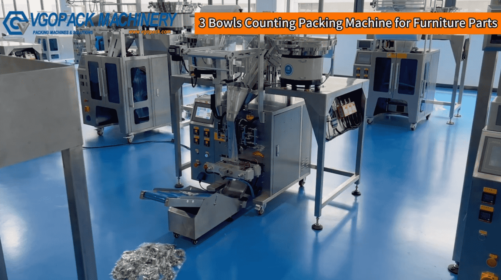 3 Vibration Bowls Counting Packing Machine for Furniture Parts