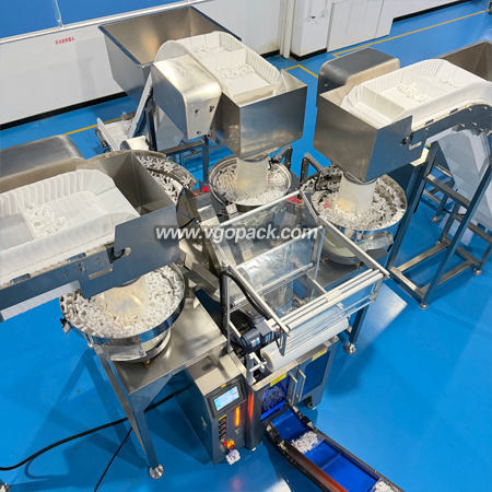 4 Bowl Counting Packing Machine with Inclined Belt Conveyor-Plastic Fitting (10)