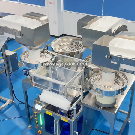 4 Bowl Counting Packing Machine with Inclined Belt Conveyor-Plastic Fitting (1)