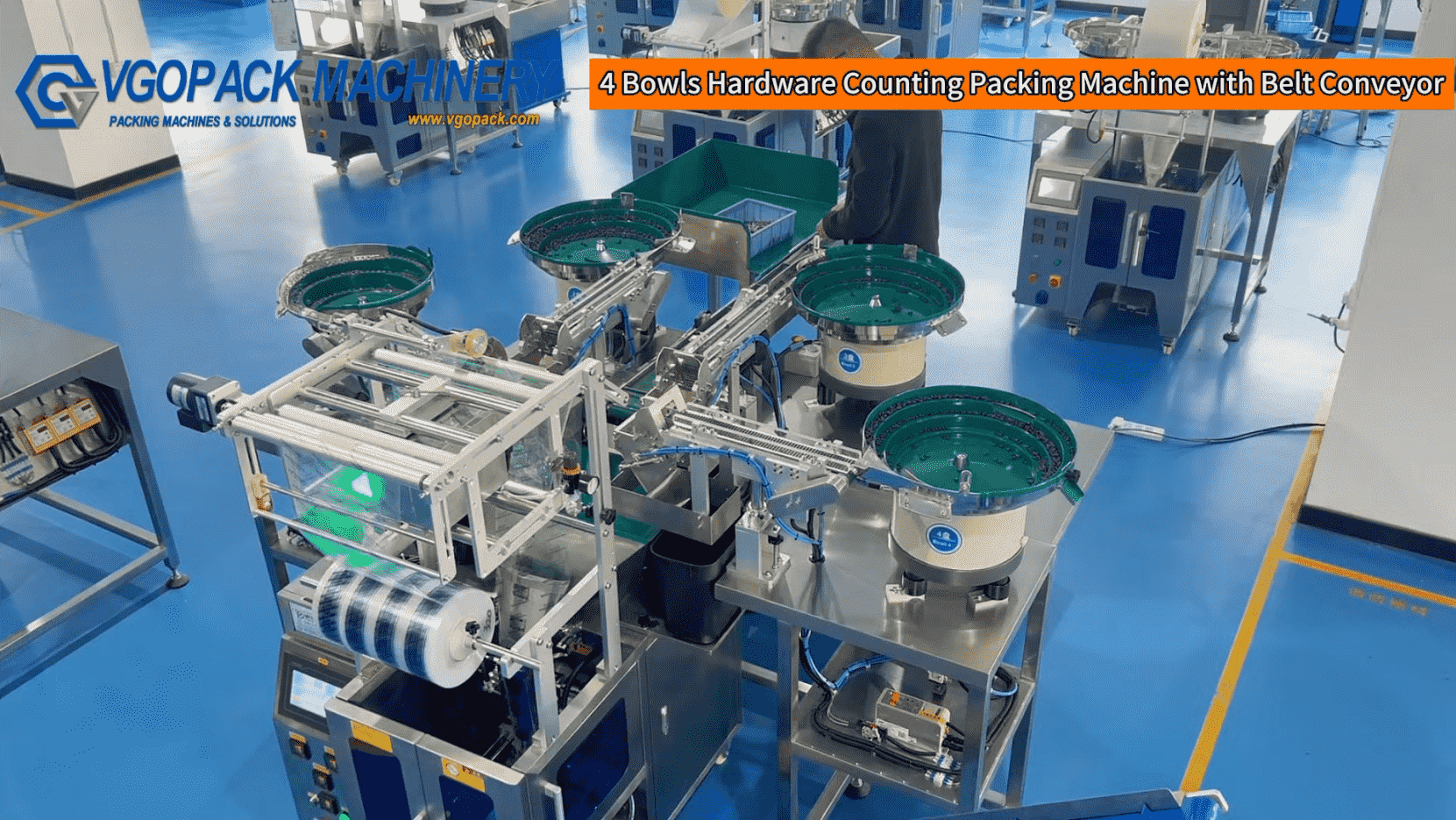4 Bowl Hardware Kit Packing Machine | Automatic Counting & Manual Feeding