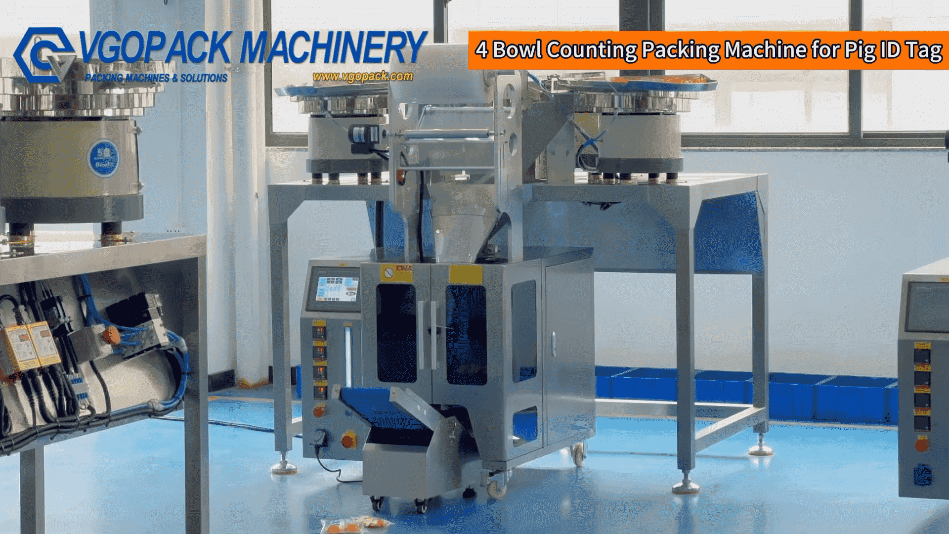 4 Bowl Pig Ear Tag Packing Machine | Automatic Counting & Packaging