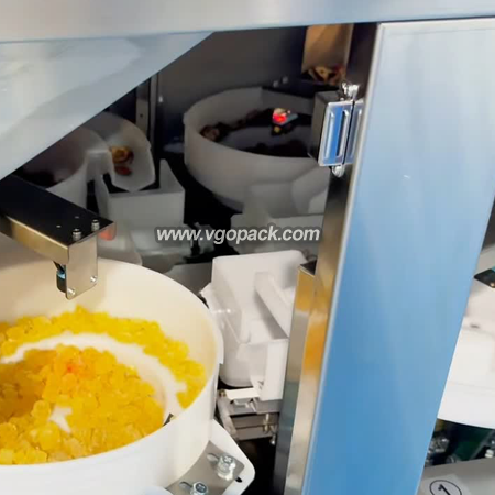 4 Heads Electronic Weigher Weighing & Single Bowl Counting Cartoning Line-Dry Fruits (5)