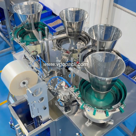 4 Vibrating Bowls Counting Packing Machine with Hopper-Hardware (2)