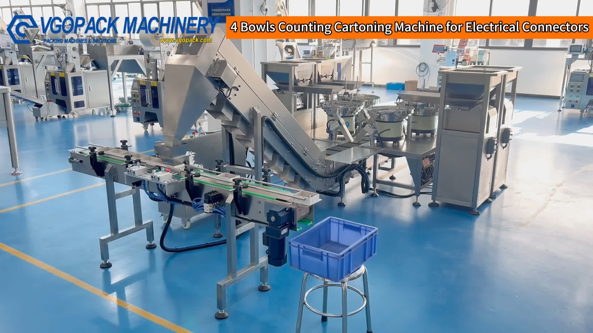 Electronic Components | Boxes | 4 Vibration Bowls Automatic Counting Cartoning Boxing Line