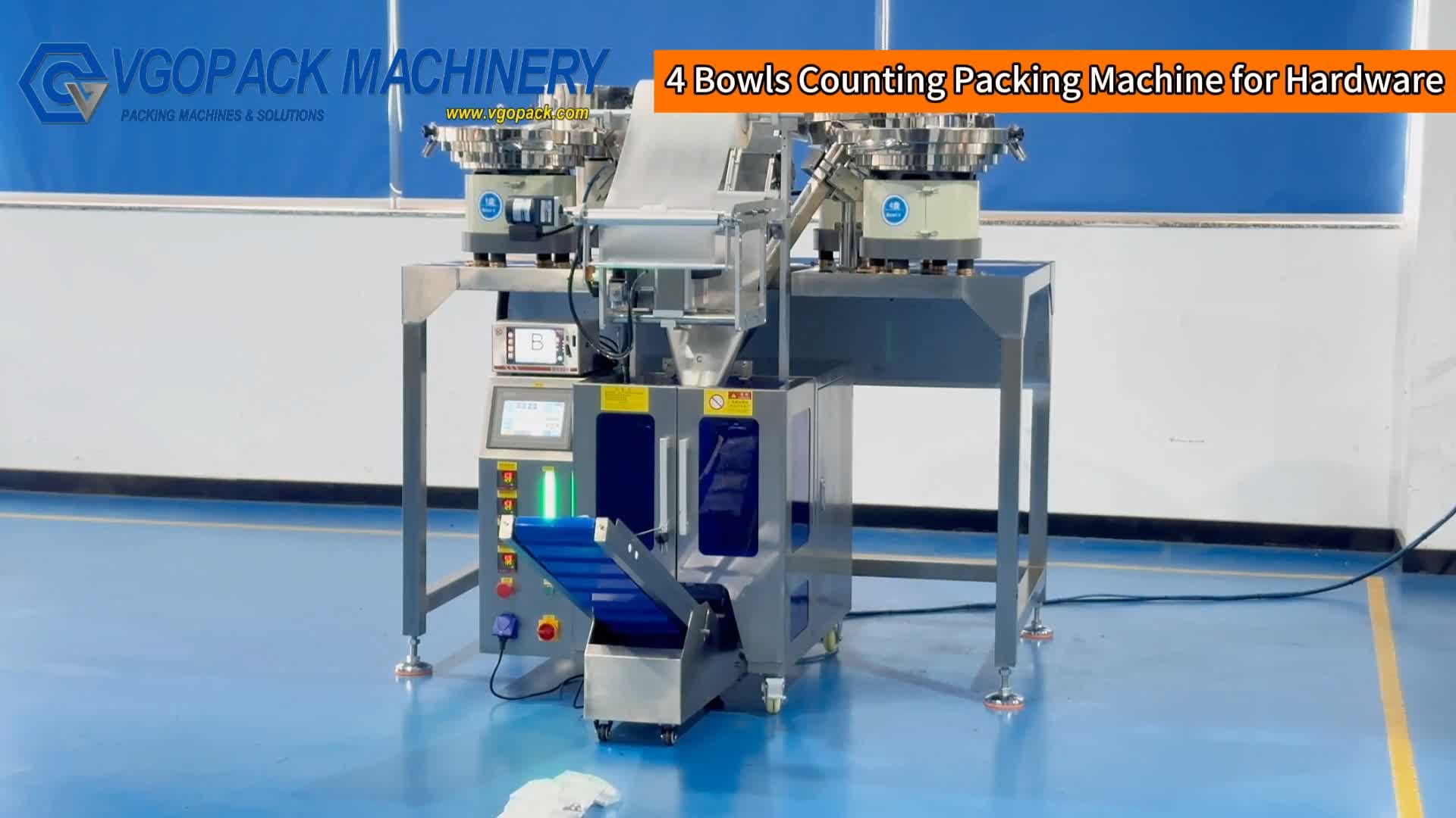 Hardware | Linked Bag Packing | 4 Vibration Bowls Automatic Counting Packing Machine