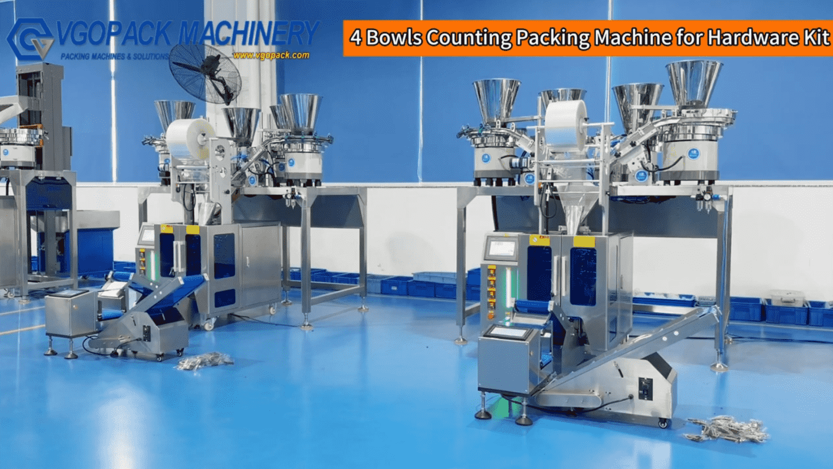 4 Vibration Bowls Counting Packing Machine with Hopper for Hardware Kit