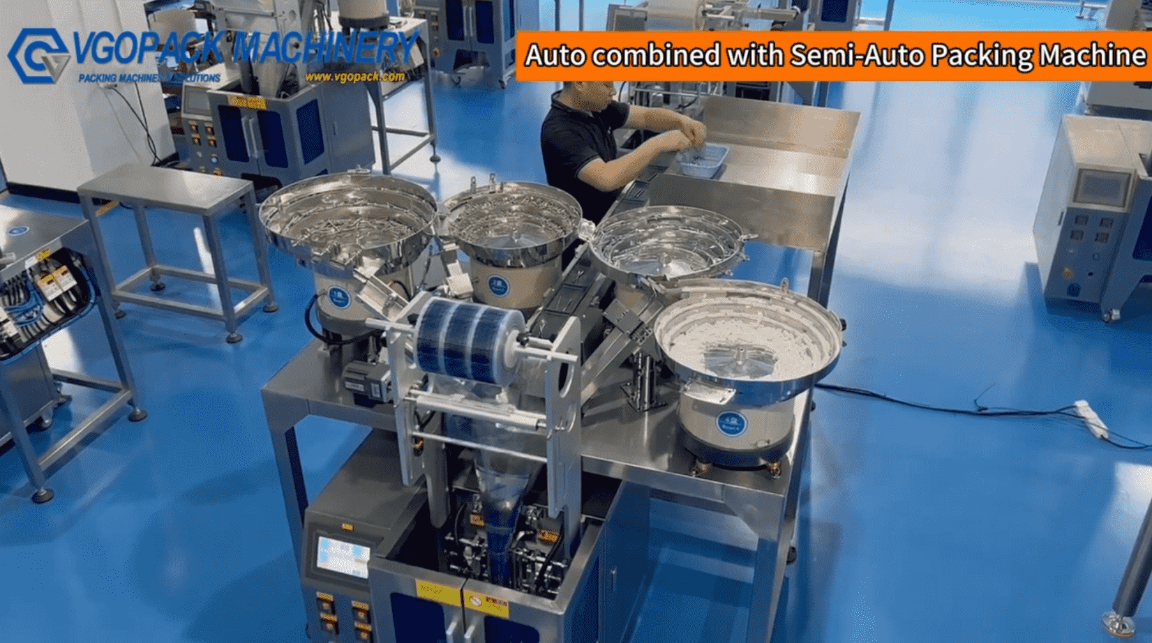 4 Vibration Bowls Counting Packing Machine with Manual Feeding for Hardware kit