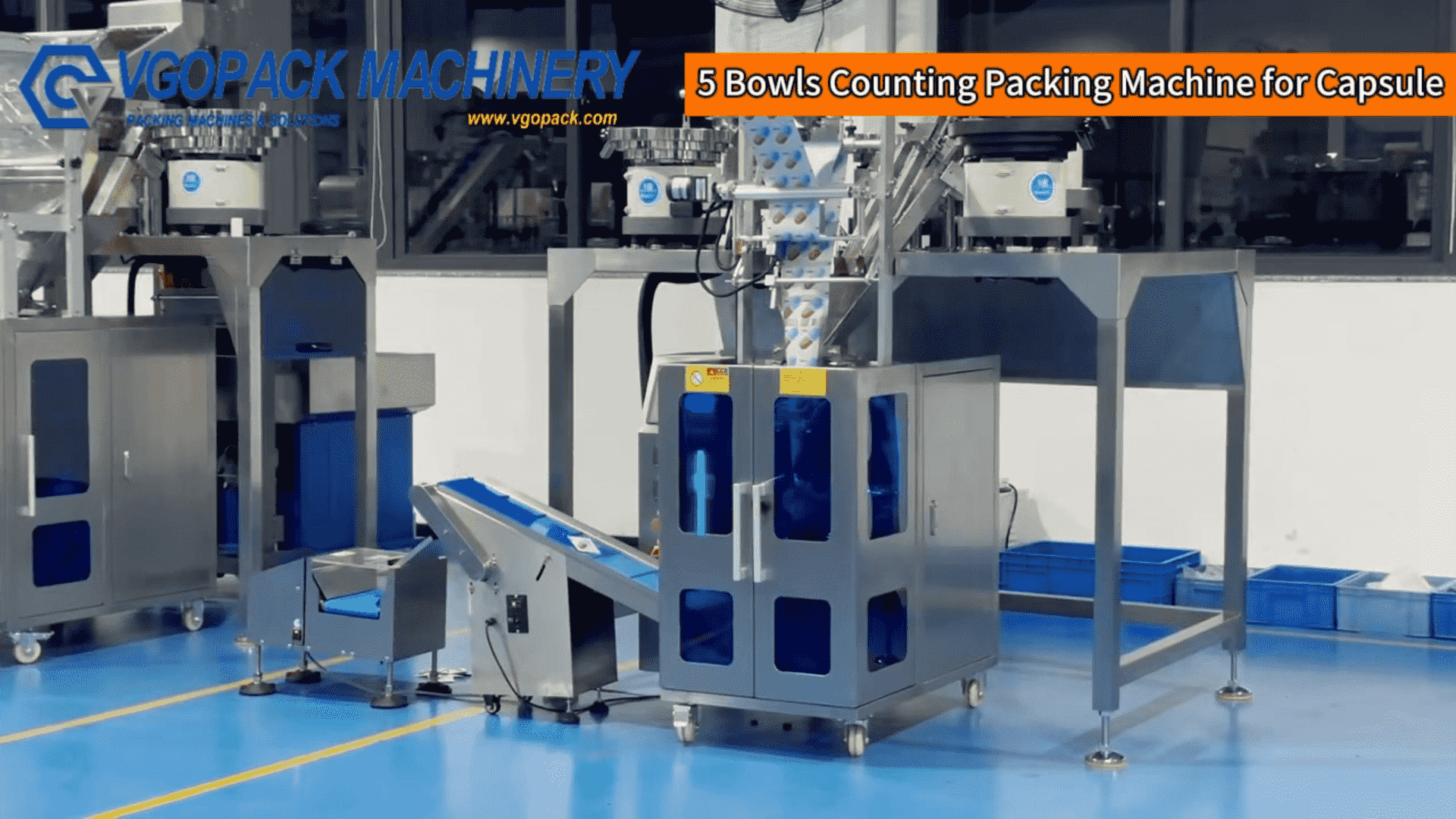 5 Vibration Bowls Counting Packing Machine for Capsule 3-side Seal Bag