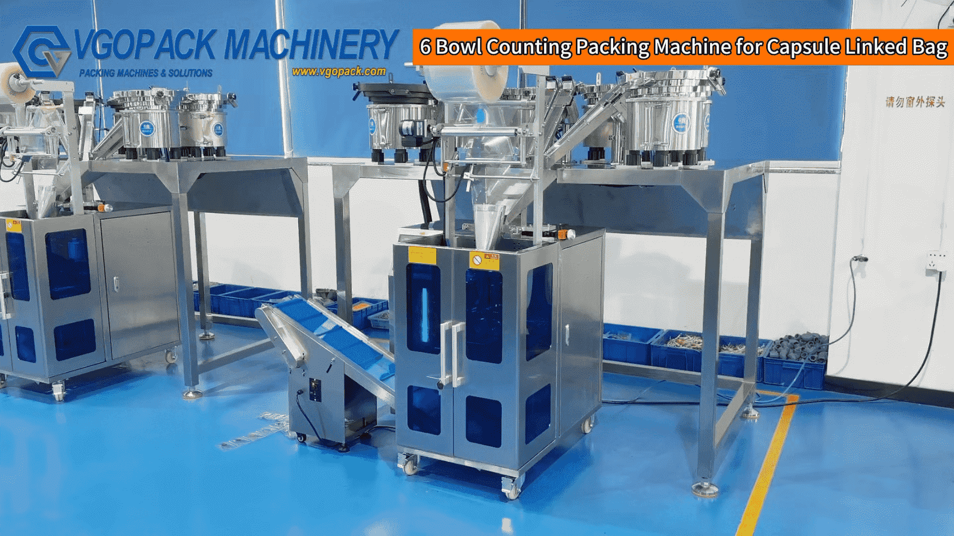 6 Bowl Daily Supplement Packing Machine | 3 Side Seal Linked Bag