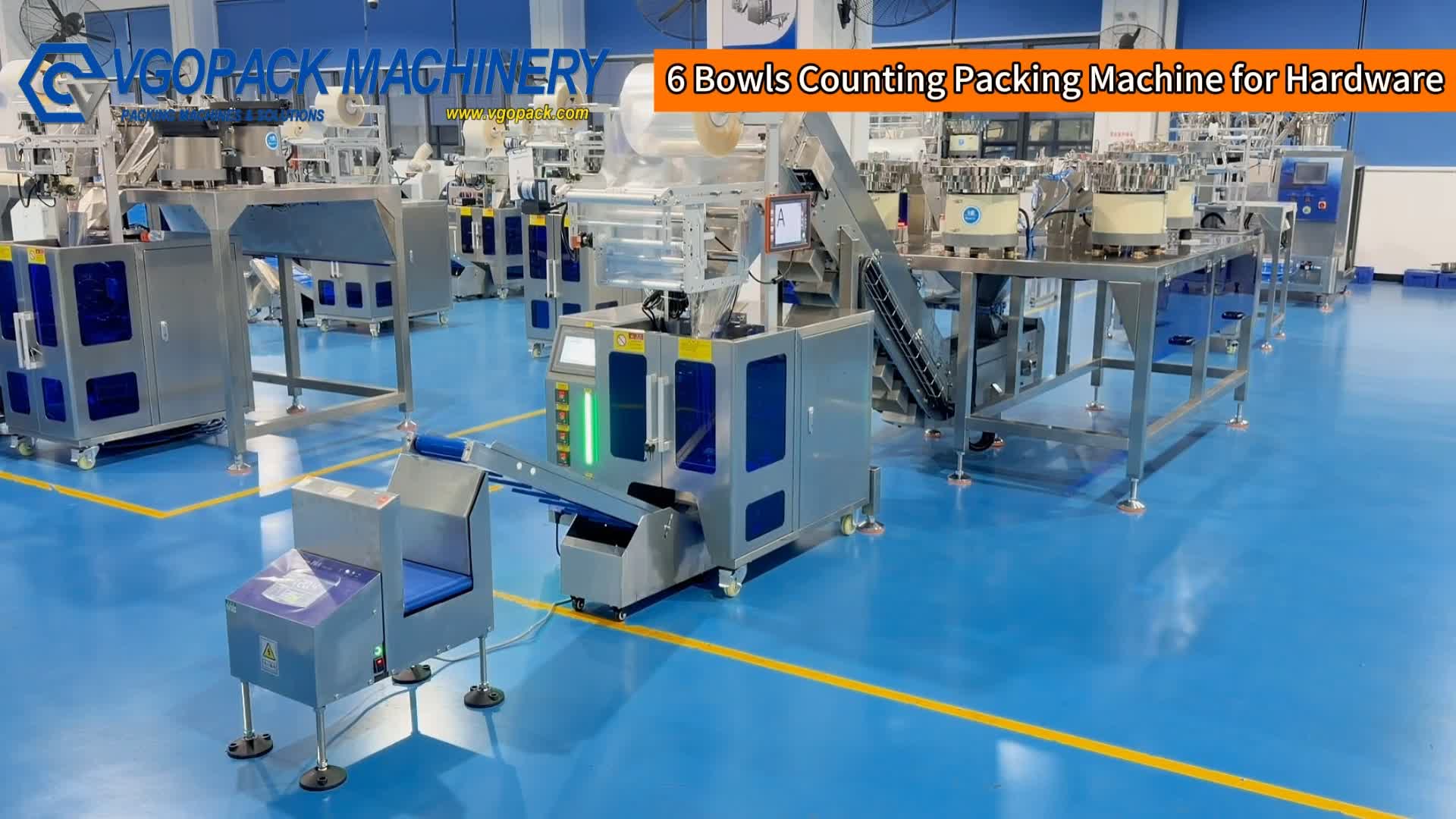 Hardware Kit | Linked Bag Packing | 6 Bowls Counting Packing Machine with Inclined Bucket Conveyor
