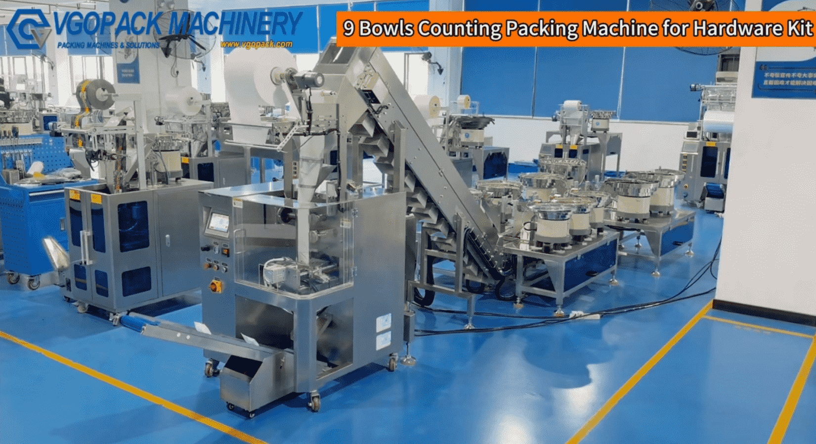 9 Vibration Bowls Counting Packing Machine for Hardware Kit
