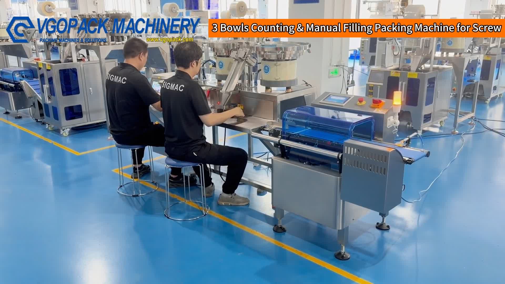 Automatic 3 Bowls Counting and Manual Filling Machine for Screw