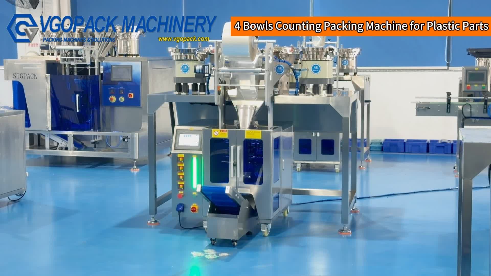Automatic 4 Vibration Bowls Counting Packing Machine for Plastic Connector