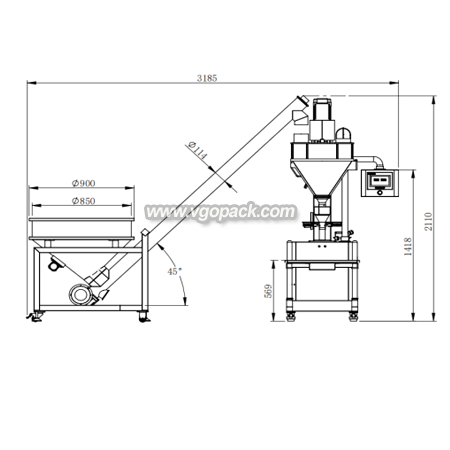 Semi Automatic Packing Machine with Inclined Screw Conveyor-Powder 50L  (5)