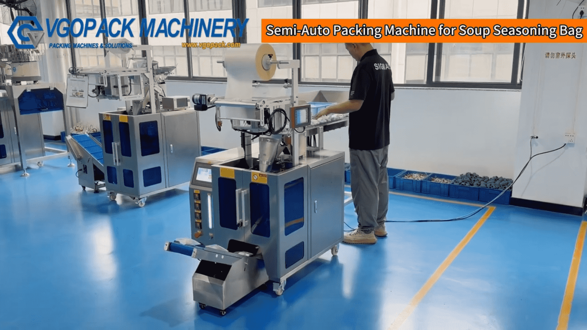 Semi Automatic Packing Machine with Manual Feeding Belt for Soup Seasoning Bag