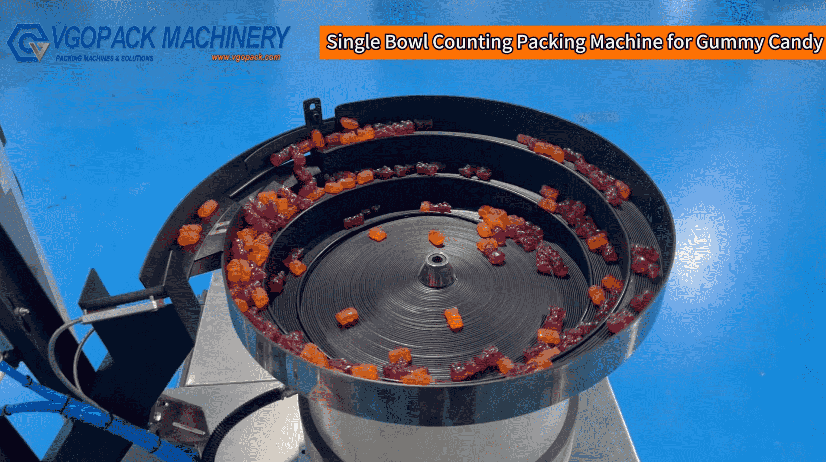 Single Vibration Bowl Counting Packing Machine for Gummy Candy 3-Side Seal Packaging