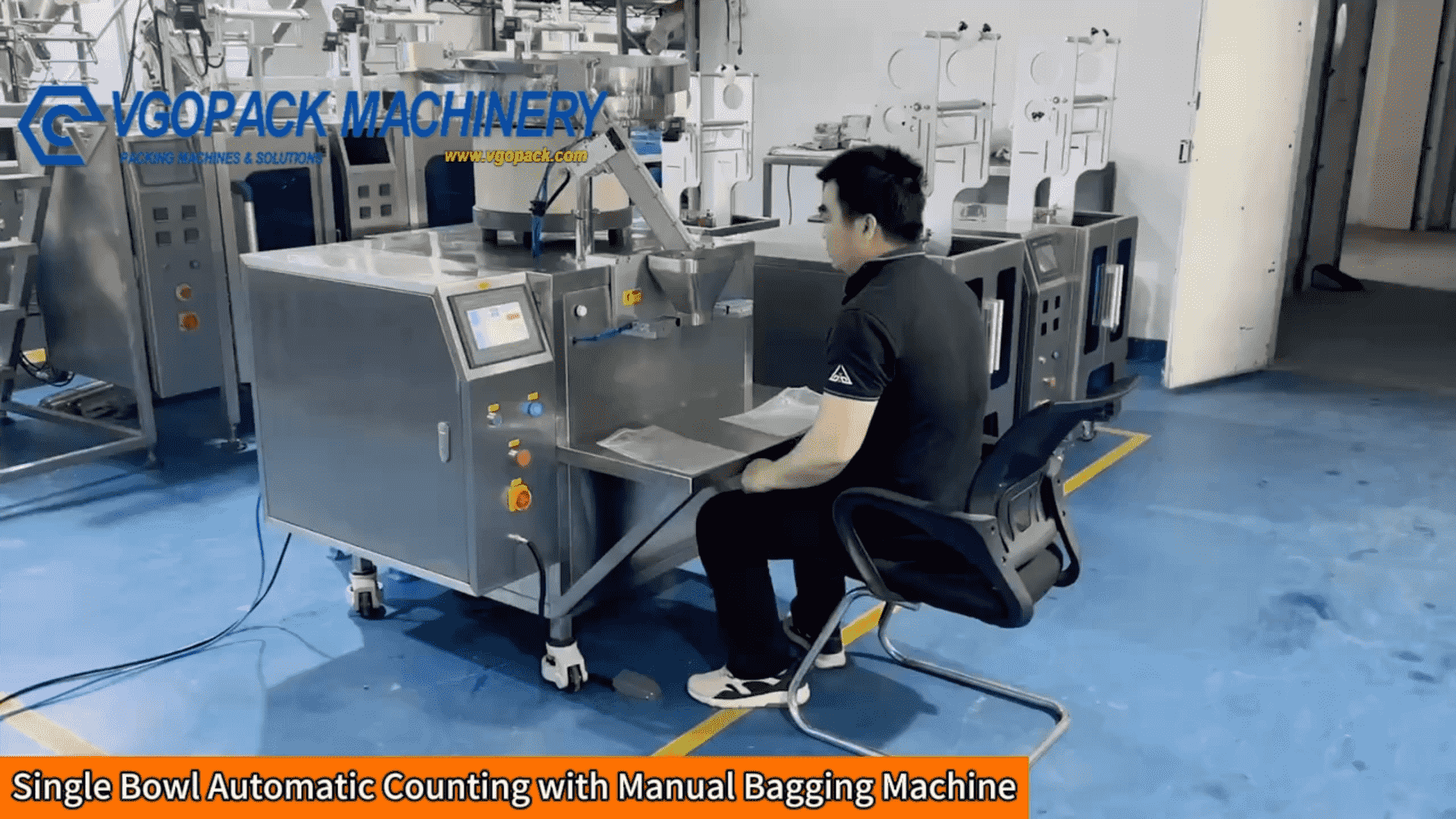 Single Vibration Bowl Counting with Manual Bagging Machine for Plastic Caps