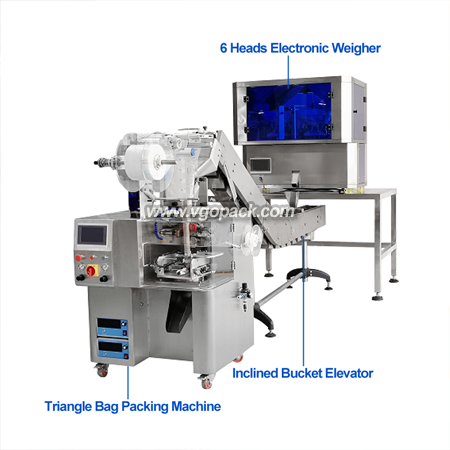 Triangle Bag Weighing Packing Machine with Manual Feeding Bucket-Tea (2)