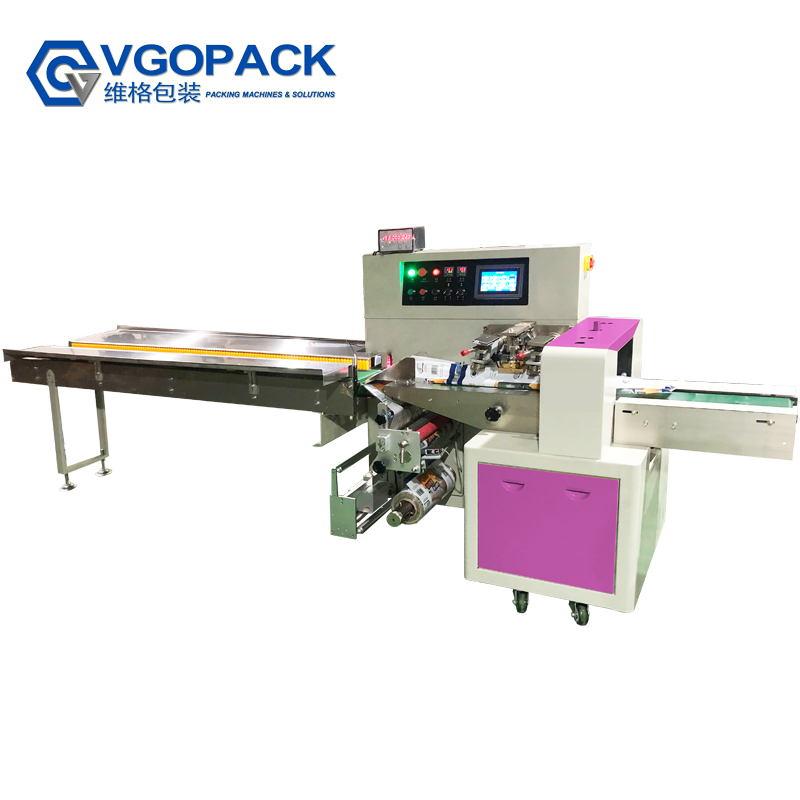 Horizontal Bottom Film Flow Pack Wrapping Machine for Fastener or Hardware with Pillow Bag