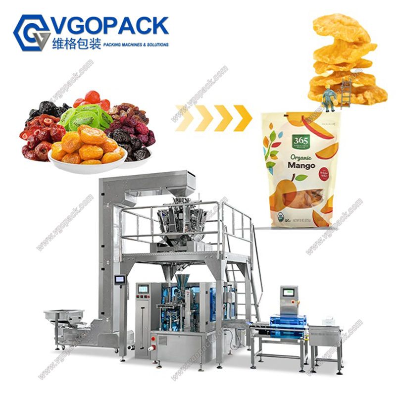 Rotary Eight-Station Premade Bag Packaging Machine with Multiheads Weigher for Granules