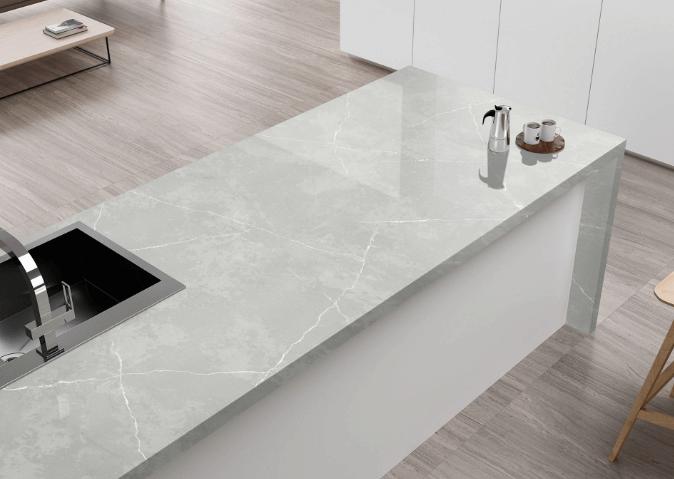 white kitchen worktops