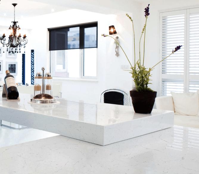 white quartz worktop