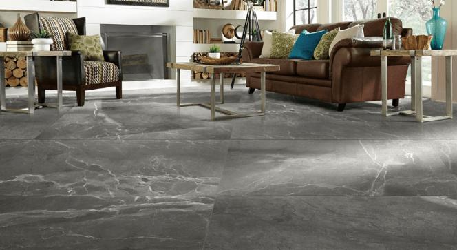 grey tile flooring