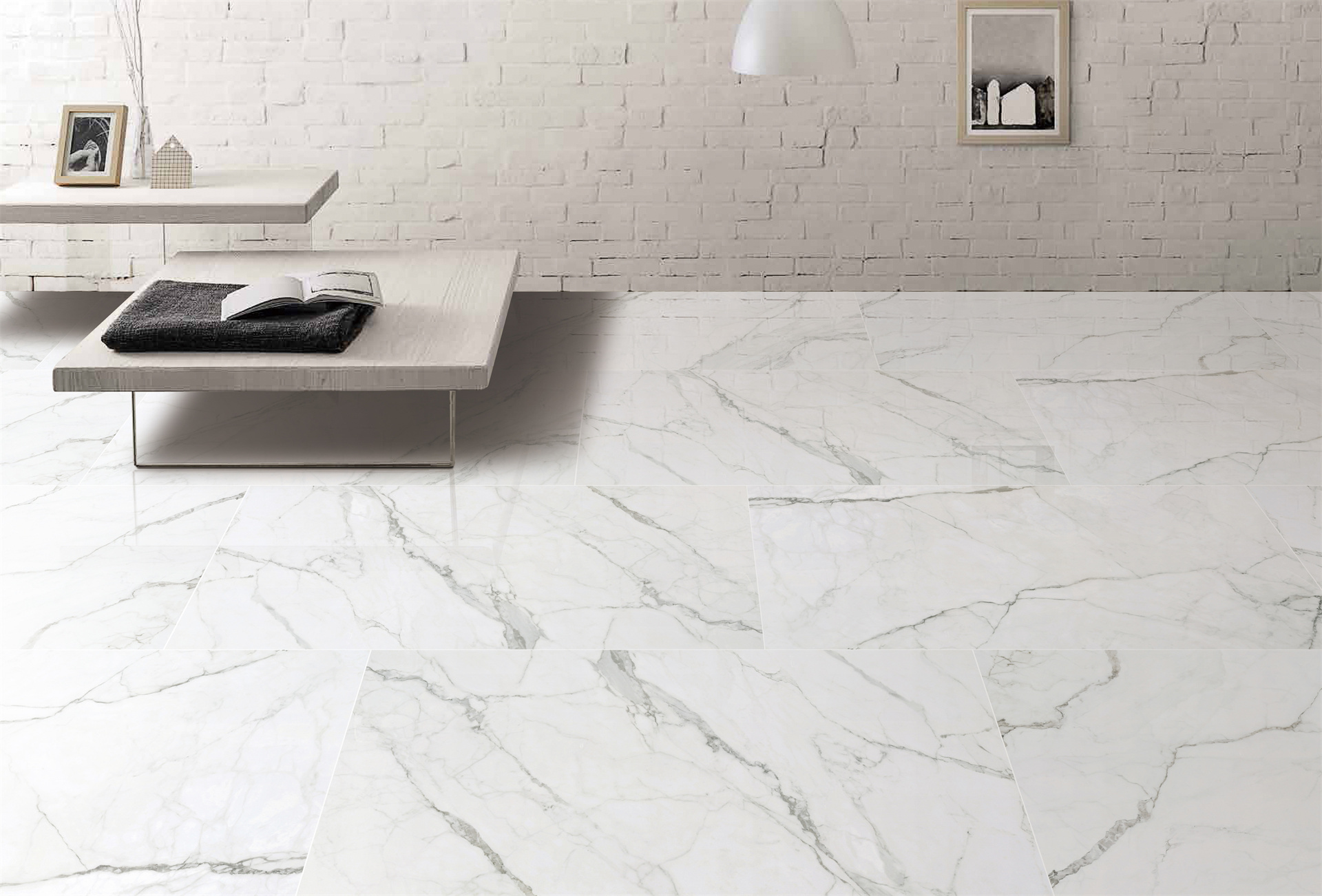 white porcelain floor tile