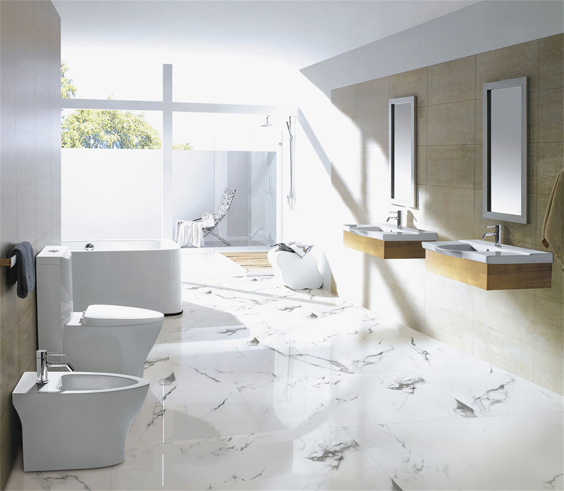 white porcelain tile