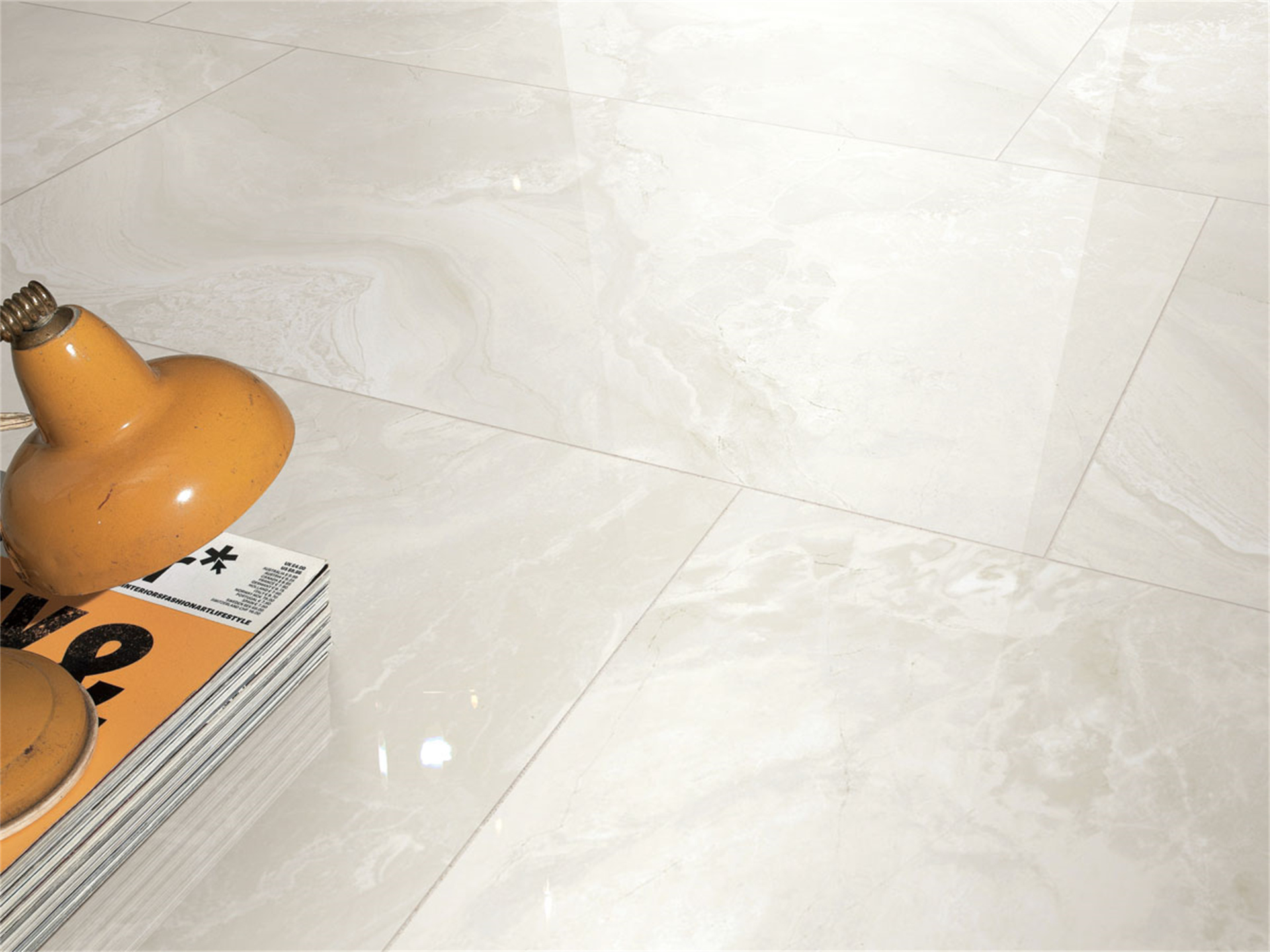 white porcelain floor tile