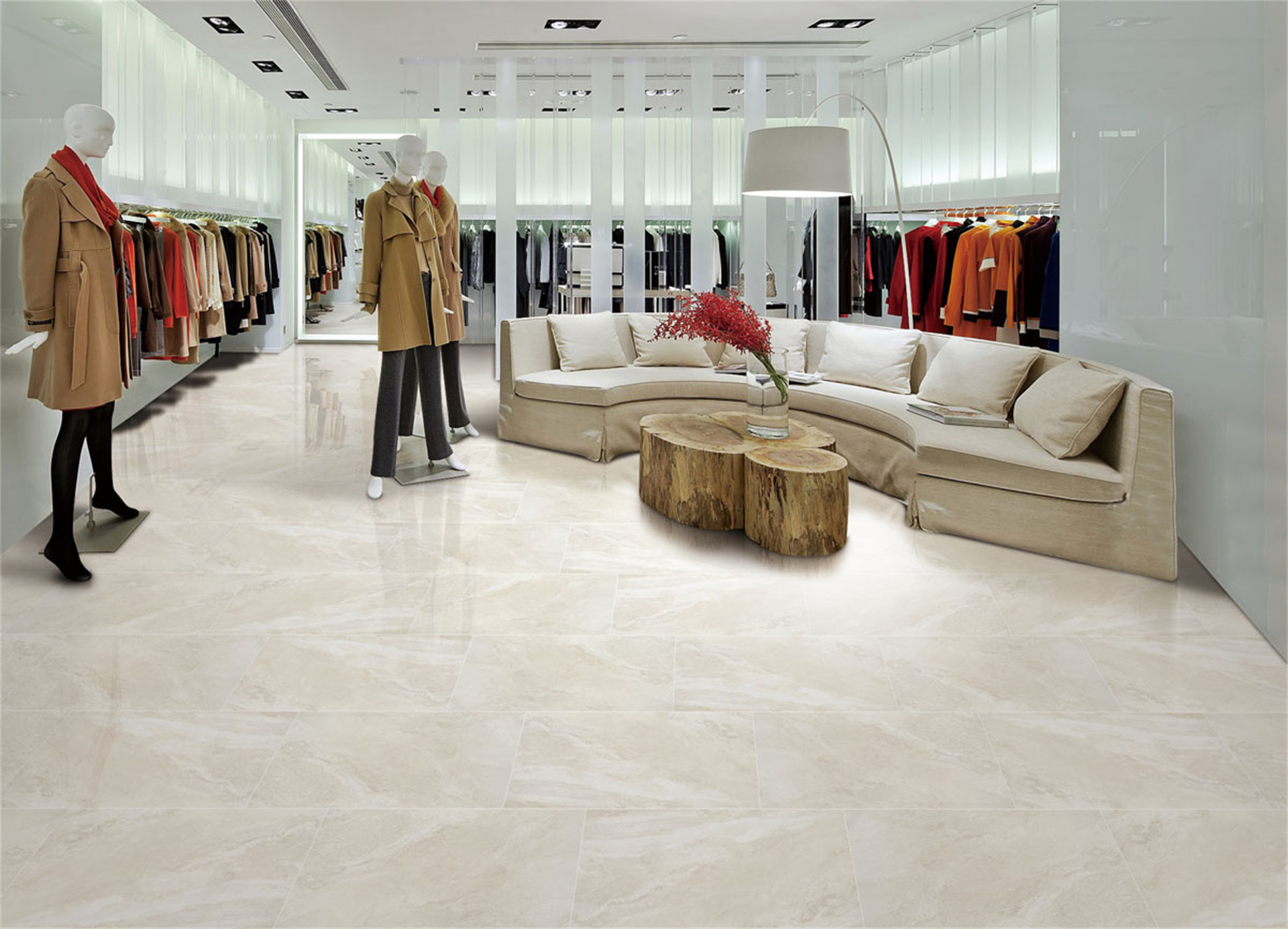 white porcelain tile