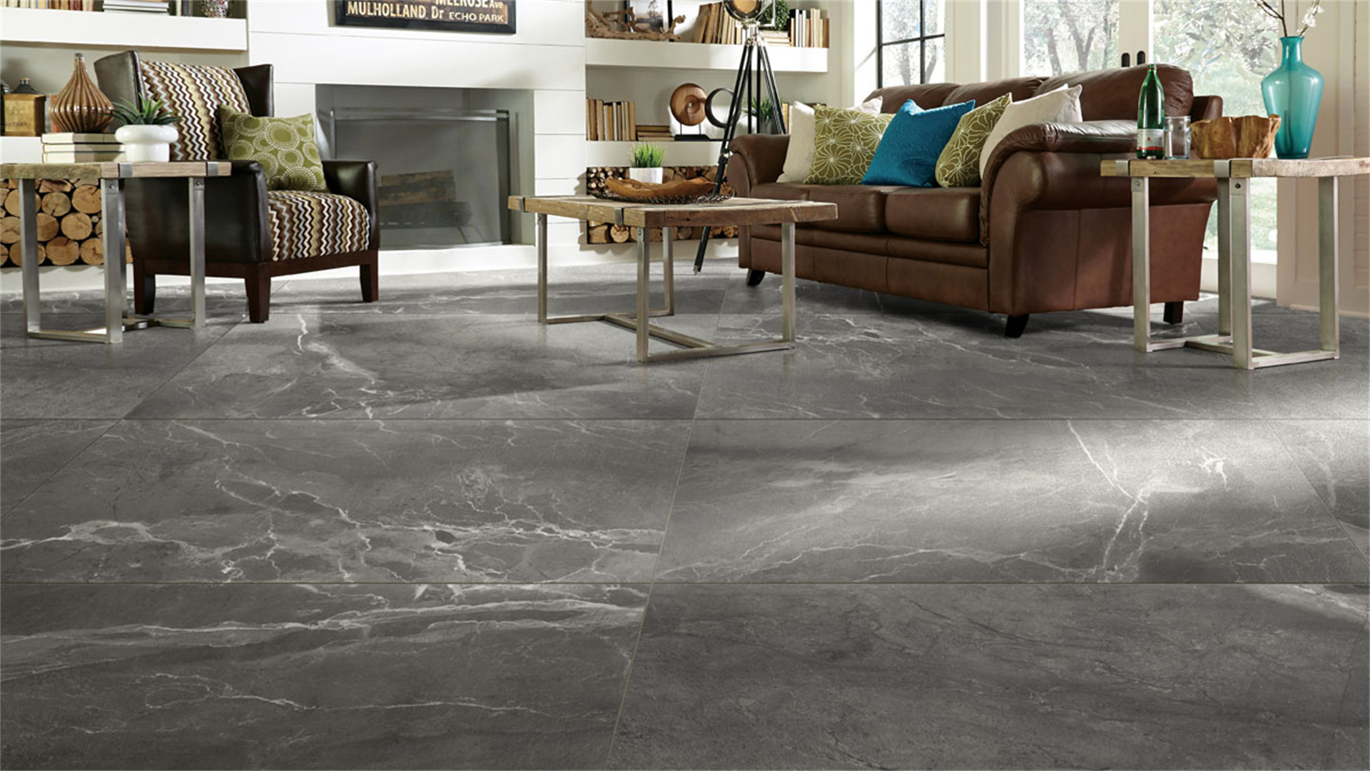 grey porcelain floor tiles