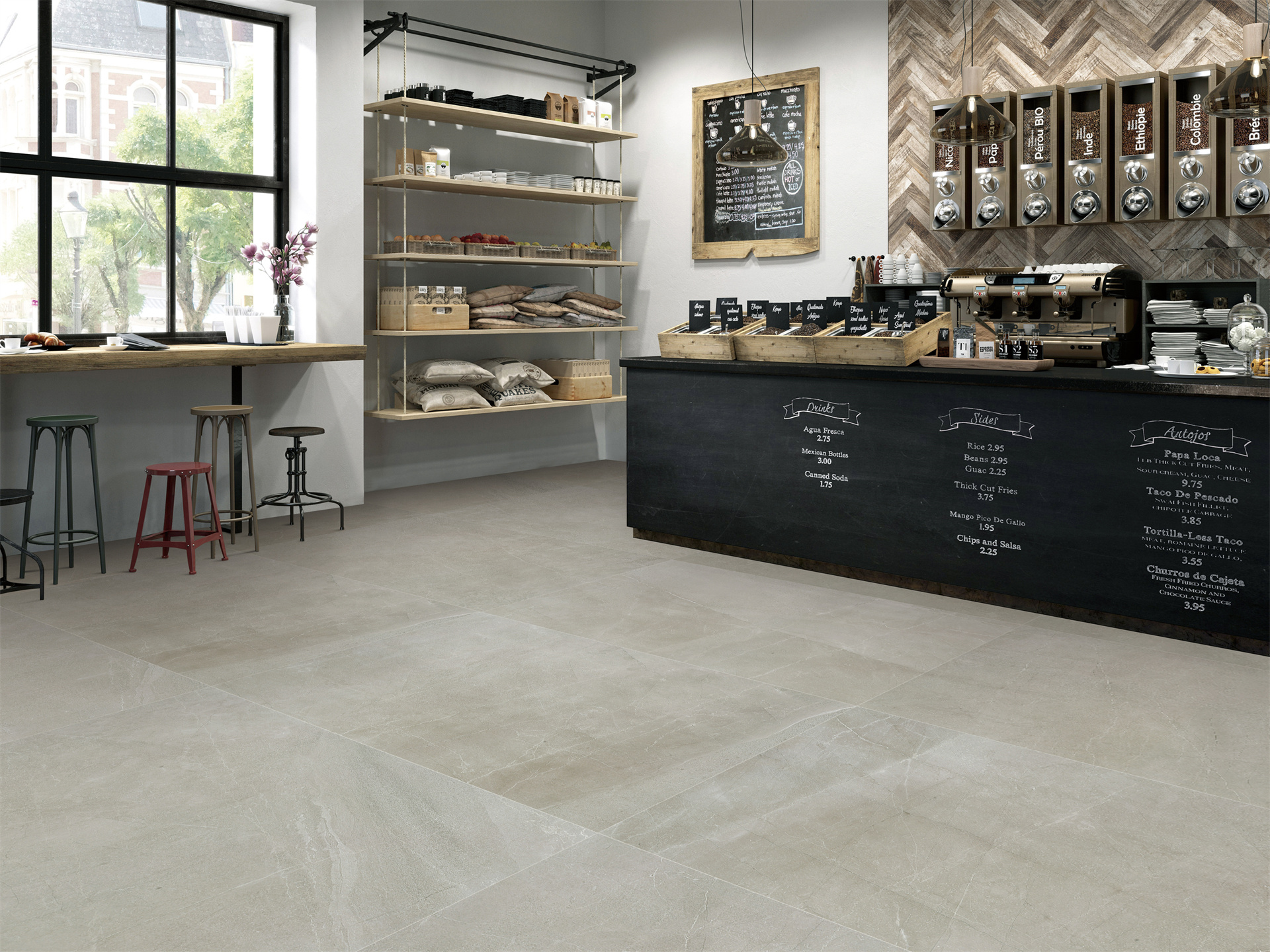 porcelain tile flooring