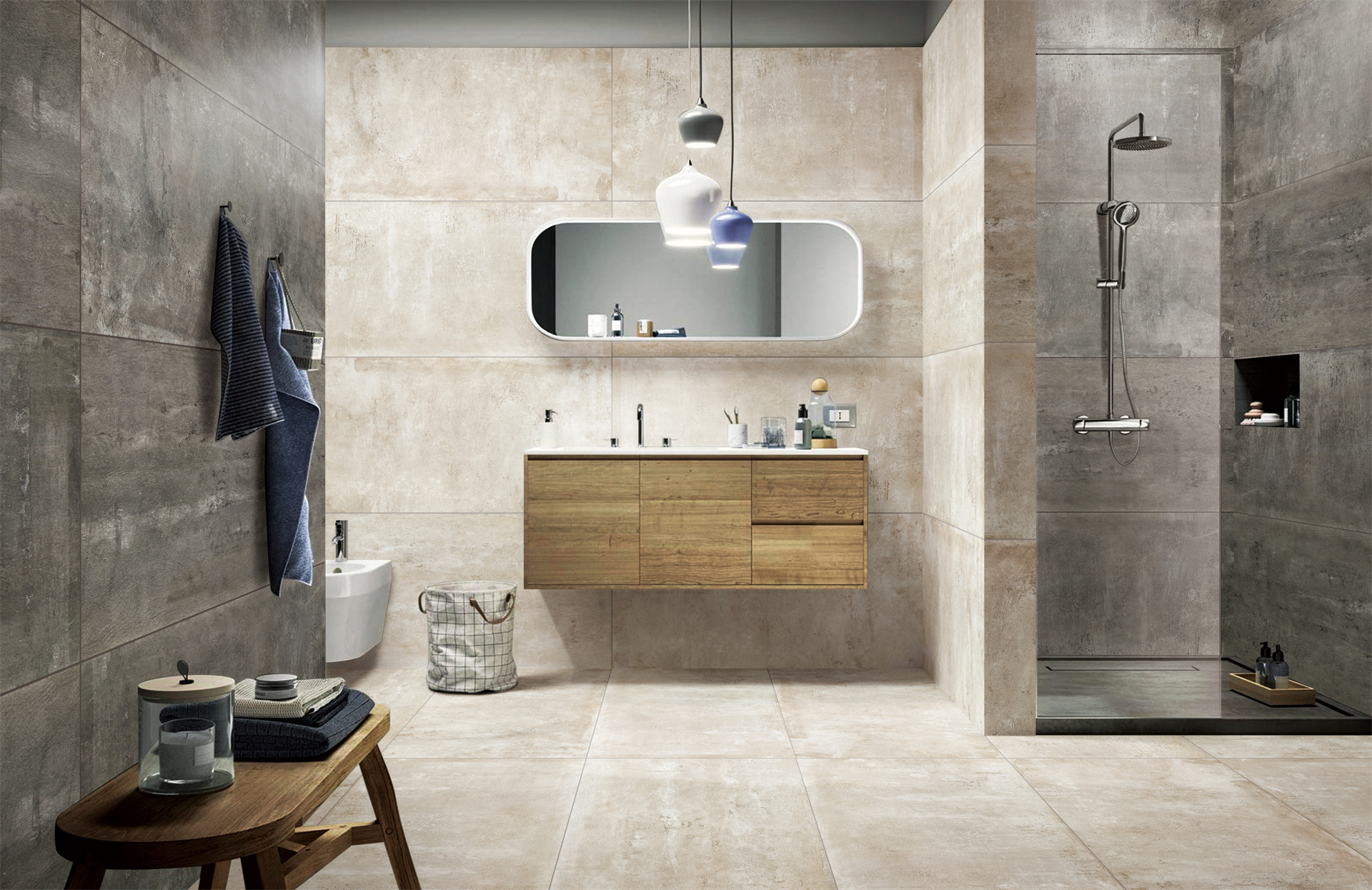 bathroom wall and floor tiles