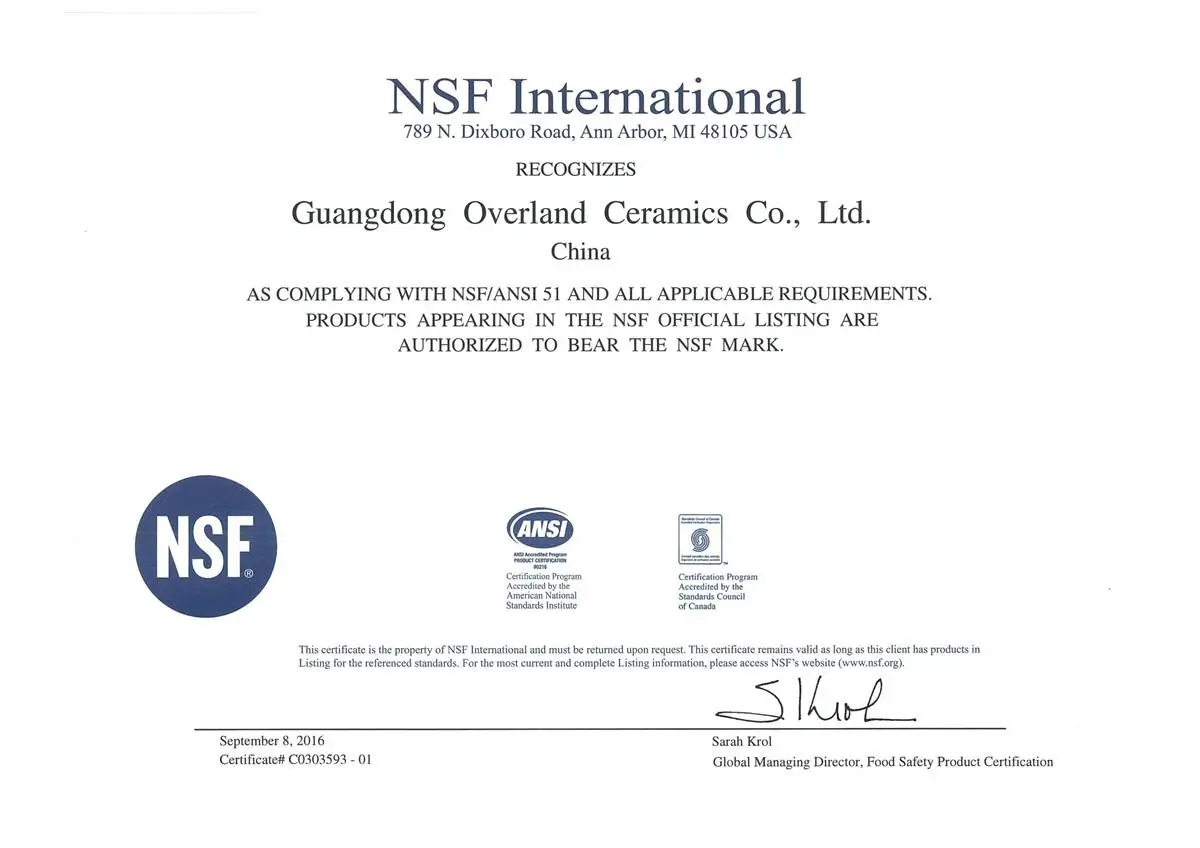 NSF Certificate