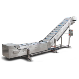 Inclined stainless steel bucket conveyor