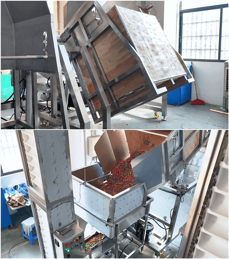 Cart Unloader With Bucket Elevator